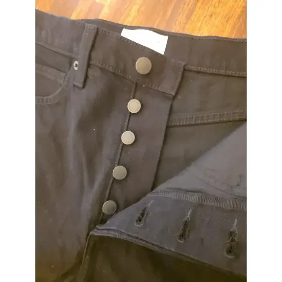 Women's High-Rise Straight Jeans - Universal Thread Black Size 6 - Picture 6 of 7